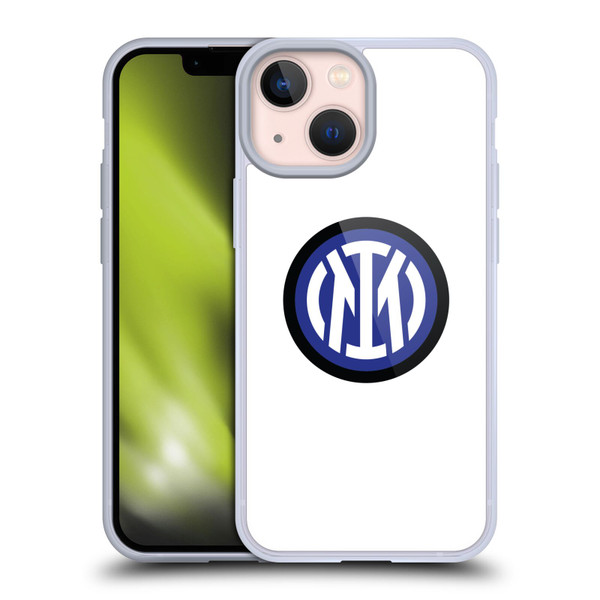 Fc Internazionale Milano Badge Logo On White Soft Gel Case for Apple iPhone 13 Mini