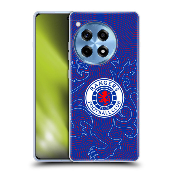 Rangers FC Crest Lion Pinstripes Pattern Soft Gel Case for OnePlus 12R
