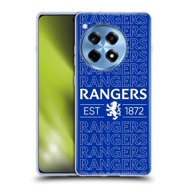 Rangers FC Crest Typography Soft Gel Case for OnePlus 12R