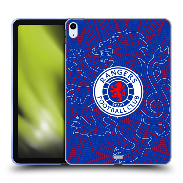 Rangers FC Crest Lion Pinstripes Pattern Soft Gel Case for Apple iPad Air 11 2020/2022/2024