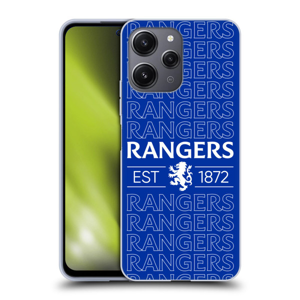 Rangers FC Crest Typography Soft Gel Case for Xiaomi Redmi 12