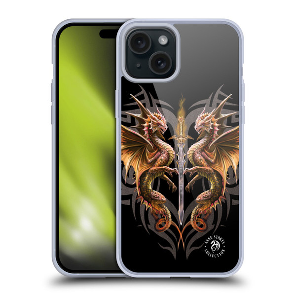Anne Stokes Mix Fantasy Art Dragon Sword Soft Gel Case for Apple iPhone 15 Plus