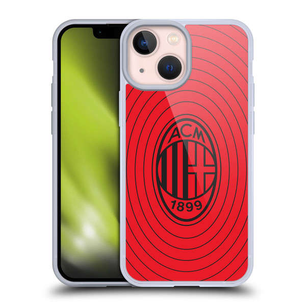 AC Milan Art Red And Black Soft Gel Case for Apple iPhone 13 Mini