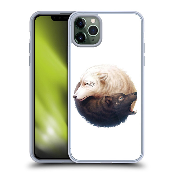 Jonas "JoJoesArt" Jödicke Creatures Yin Yang Wolves Soft Gel Case for Apple iPhone 11 Pro Max