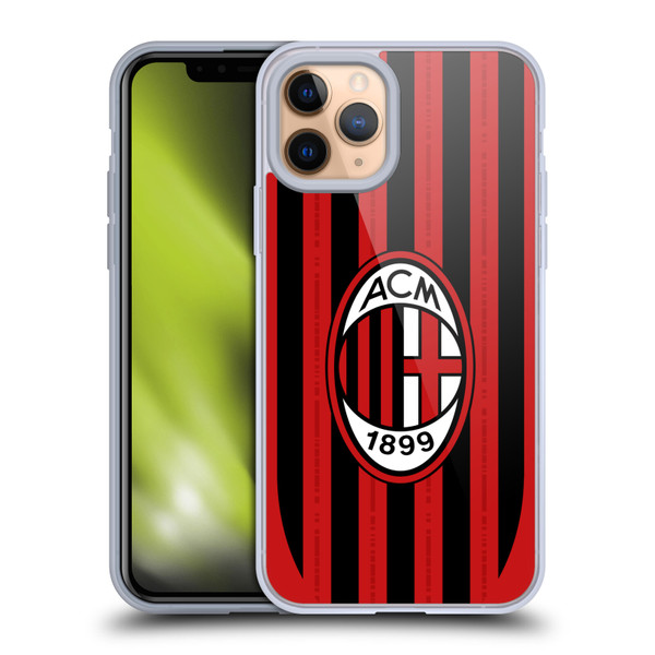 AC Milan 2024/25 Crest Kit Home Soft Gel Case for Apple iPhone 11 Pro & MagSafe