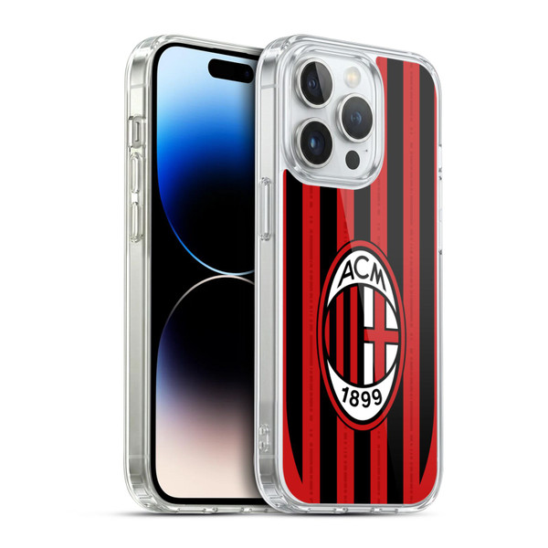 AC Milan 2024/25 Crest Kit Home Soft Gel Case for Apple iPhone 14 Pro & MagSafe
