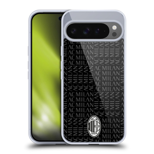 AC Milan Crest Patterns Black And Grey Soft Gel Case for Google Pixel 9 Pro XL