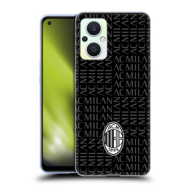 AC Milan Crest Patterns Black And Grey Soft Gel Case for OPPO Reno8 Lite