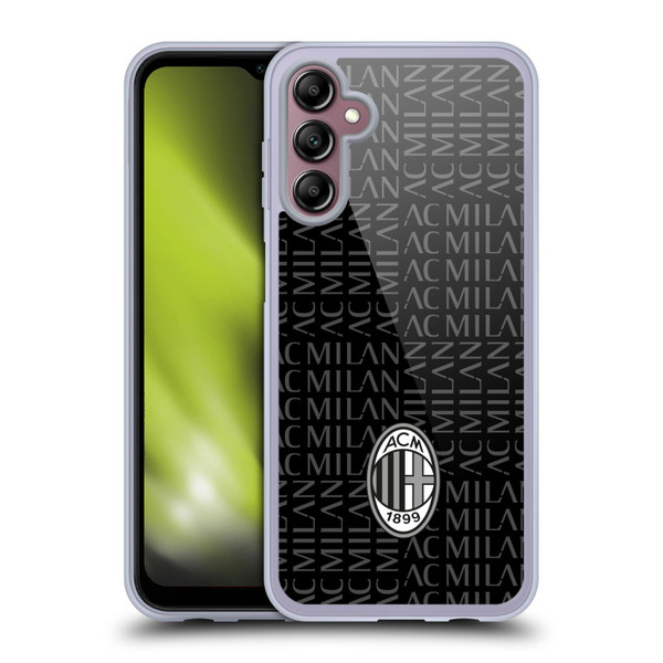 AC Milan Crest Patterns Black And Grey Soft Gel Case for Samsung Galaxy A14 5G