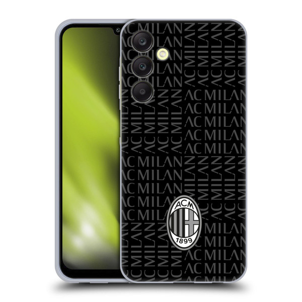 AC Milan Crest Patterns Black And Grey Soft Gel Case for Samsung Galaxy A25 5G