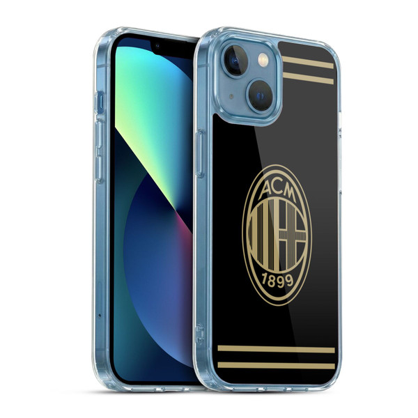AC Milan Crest Black And Gold Soft Gel Case for Apple iPhone 13 Mini & MagSafe