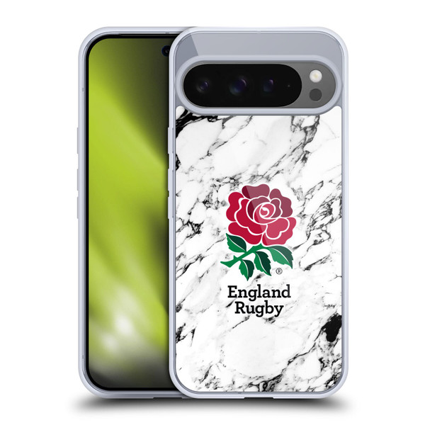 England Rugby Union Marble White Soft Gel Case for Google Pixel 9 Pro XL