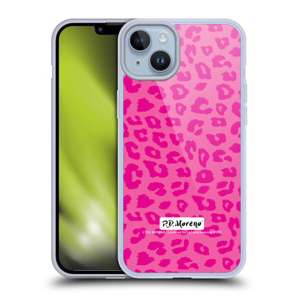P.D. Moreno Patterns Pink Leopard Soft Gel Case for Apple iPhone 14 Plus