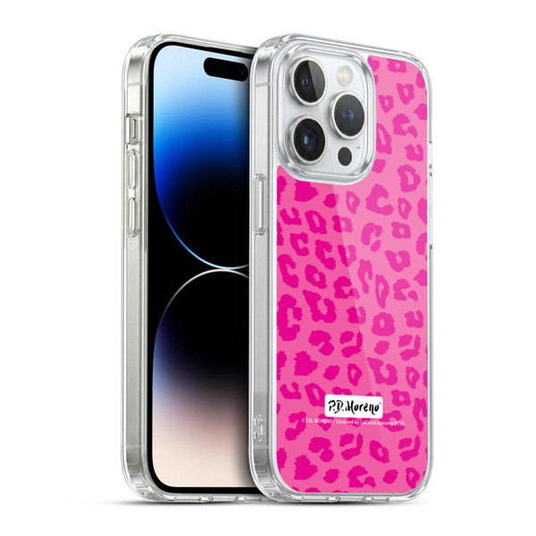 P.D. Moreno Patterns Pink Leopard Soft Gel Case for Apple iPhone 14 Pro & MagSafe