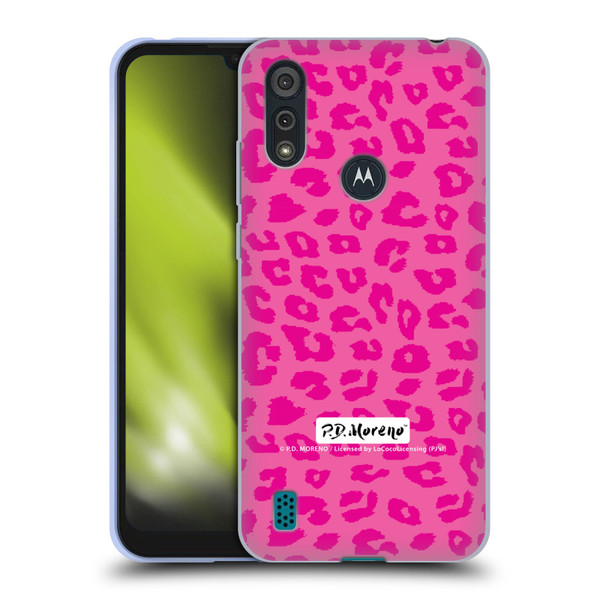 P.D. Moreno Patterns Pink Leopard Soft Gel Case for Motorola Moto E6s (2020)