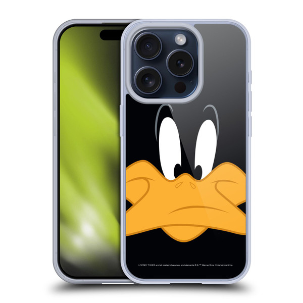 Looney Tunes Full Face Daffy Duck Soft Gel Case for Apple iPhone 15 Pro