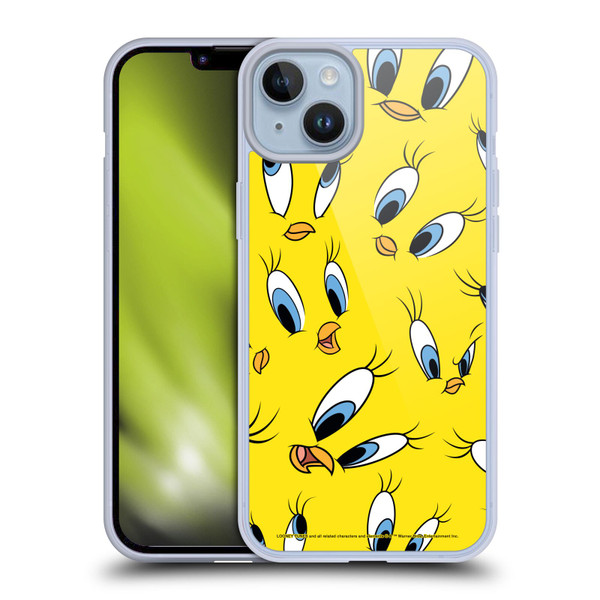 Looney Tunes Patterns Tweety Soft Gel Case for Apple iPhone 14 Plus