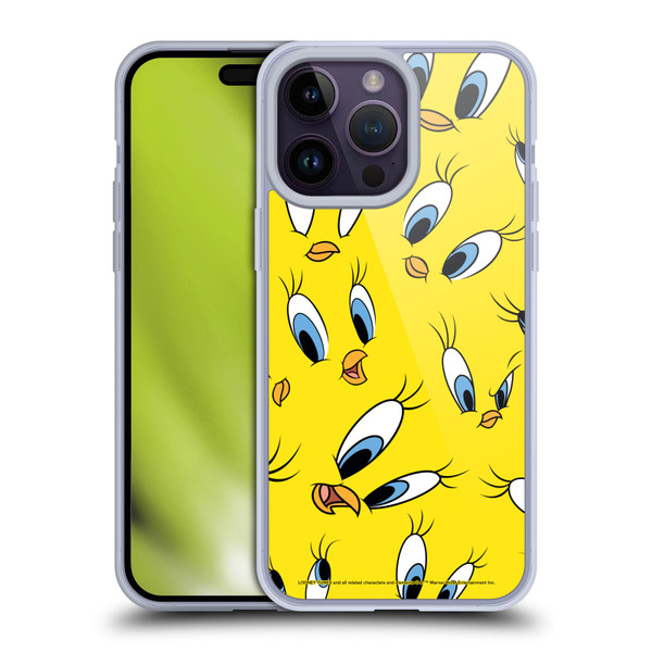 Looney Tunes Patterns Tweety Soft Gel Case for Apple iPhone 14 Pro Max