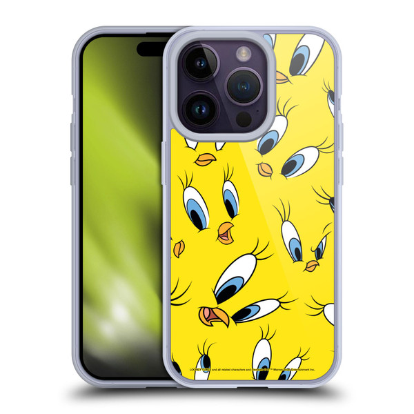 Looney Tunes Patterns Tweety Soft Gel Case for Apple iPhone 14 Pro