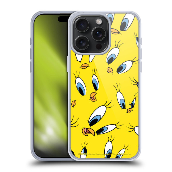 Looney Tunes Patterns Tweety Soft Gel Case for Apple iPhone 15 Pro Max