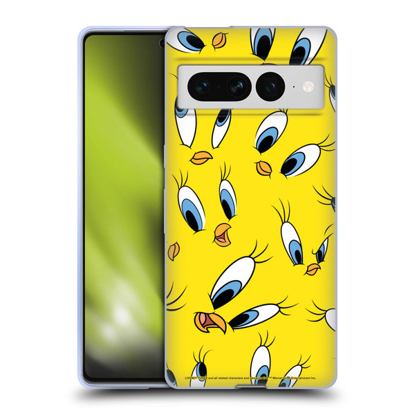 Looney Tunes Patterns Tweety Soft Gel Case for Google Pixel 7 Pro