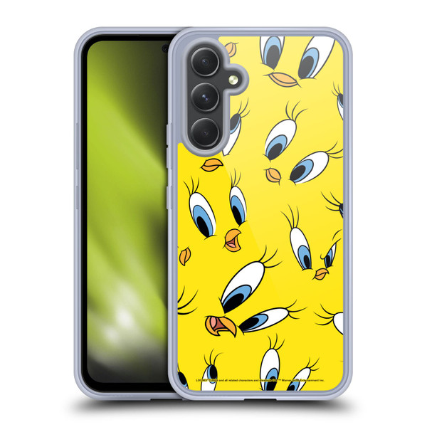 Looney Tunes Patterns Tweety Soft Gel Case for Samsung Galaxy A54 5G