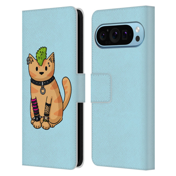 Beth Wilson Doodlecats Punk 2 Leather Book Wallet Case Cover For Google Pixel 9 / Pixel 9 Pro