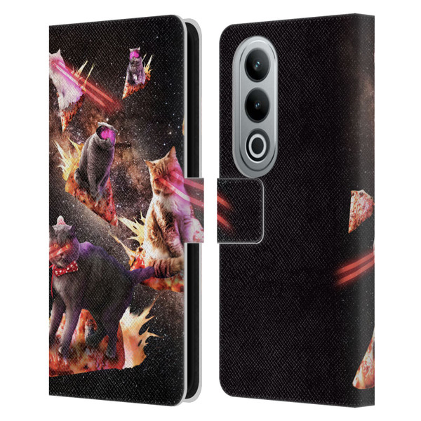 Random Galaxy Space Cat Fire Pizza Leather Book Wallet Case Cover For OPPO OnePlus Ace 3V 5G