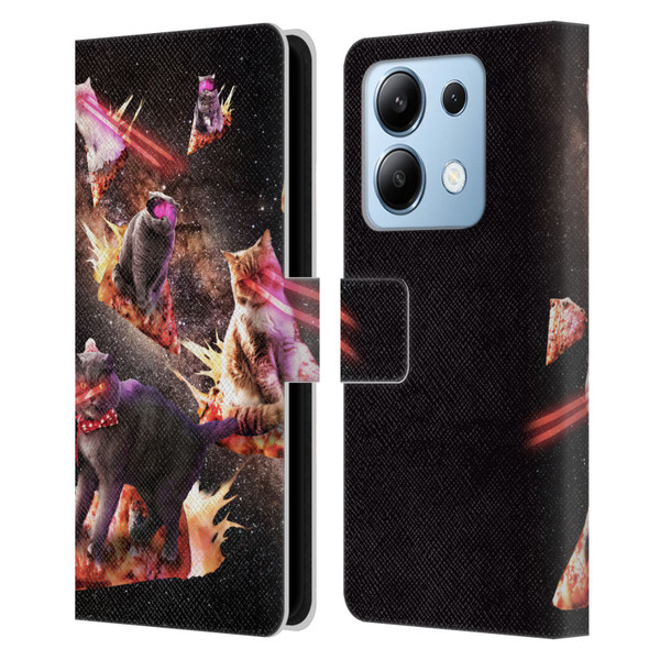 Random Galaxy Space Cat Fire Pizza Leather Book Wallet Case Cover For Xiaomi Redmi Note 13/13 Pro 5G