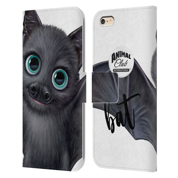 Animal Club International Faces Bat Leather Book Wallet Case Cover For Apple iPhone 6 Plus / iPhone 6s Plus
