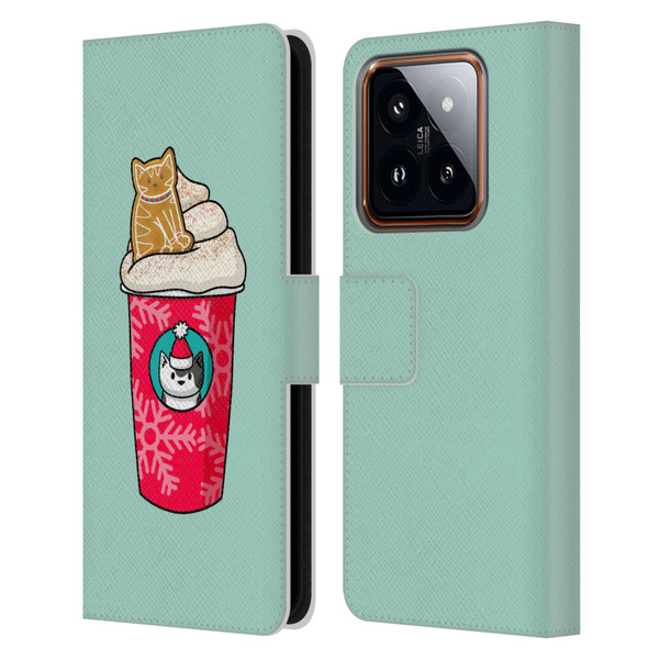 Beth Wilson Doodlecats Gingerbread Latte Leather Book Wallet Case Cover For Xiaomi 14