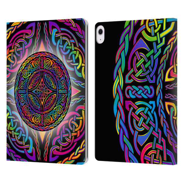 Beth Wilson Rainbow Celtic Knots Shield Leather Book Wallet Case Cover For Apple iPad Air 13 2024