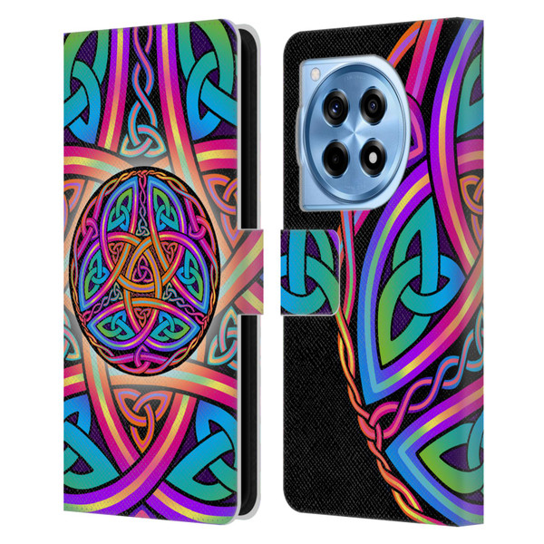 Beth Wilson Rainbow Celtic Knots Divine Leather Book Wallet Case Cover For OnePlus 12R