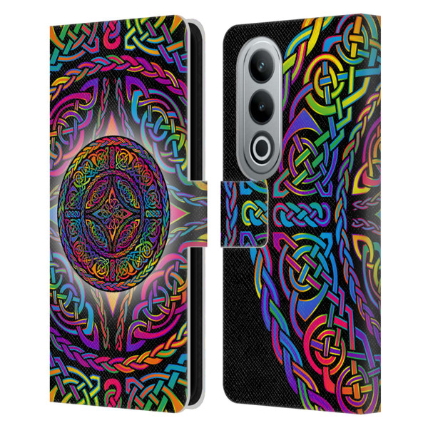 Beth Wilson Rainbow Celtic Knots Shield Leather Book Wallet Case Cover For OPPO OnePlus Ace 3V 5G