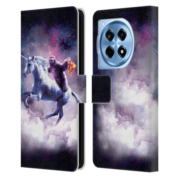Random Galaxy Space Unicorn Ride Pizza Sloth Leather Book Wallet Case Cover For OnePlus 12R