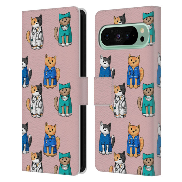 Beth Wilson Doodle Cats 2 Professionals Leather Book Wallet Case Cover For Google Pixel 9 Pro XL