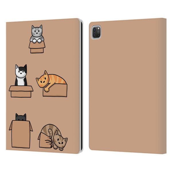Beth Wilson Doodle Cats 2 Boxes Leather Book Wallet Case Cover For Apple iPad Pro 13 M4 2024