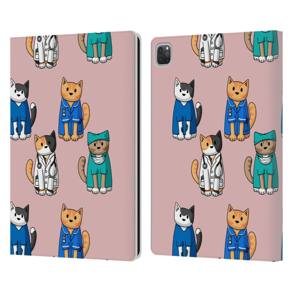 Beth Wilson Doodle Cats 2 Professionals Leather Book Wallet Case Cover For Apple iPad Pro 13 M4 2024