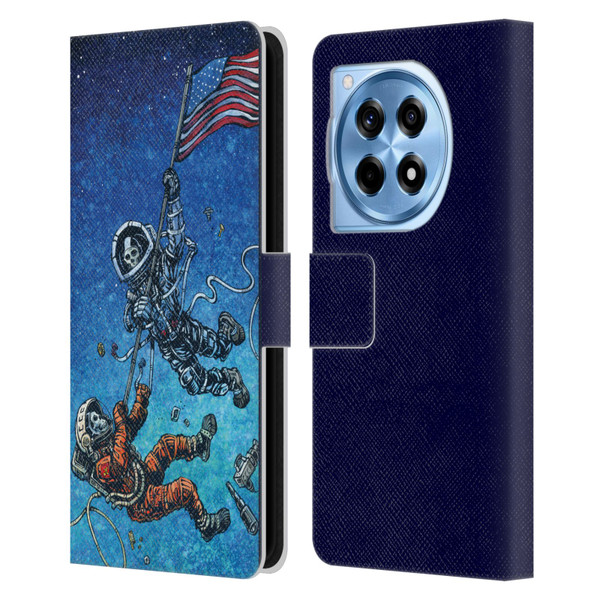 David Lozeau Skeleton Grunge Astronaut Battle Leather Book Wallet Case Cover For OnePlus 12R