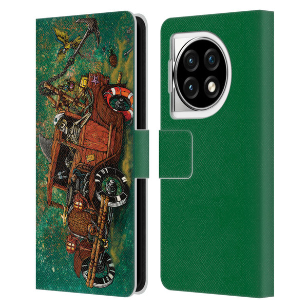 David Lozeau Skeleton Grunge Tiki Towing Leather Book Wallet Case Cover For OPPO OnePlus Ace 3 5G