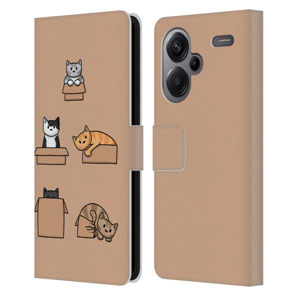 Beth Wilson Doodle Cats 2 Boxes Leather Book Wallet Case Cover For Xiaomi Redmi Note 13 Pro Plus 5G