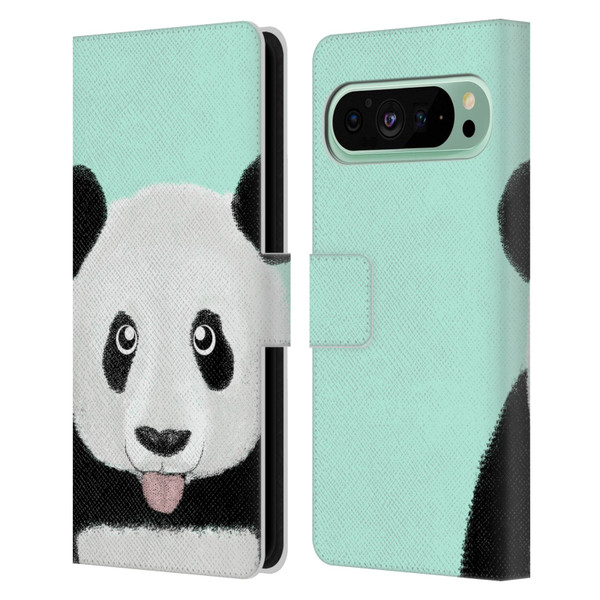 Barruf Animals The Cute Panda Leather Book Wallet Case Cover For Google Pixel 9 Pro XL