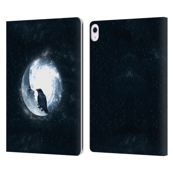 Barruf Animals Crow and Its Moon Leather Book Wallet Case Cover For Apple iPad Air 13 2024