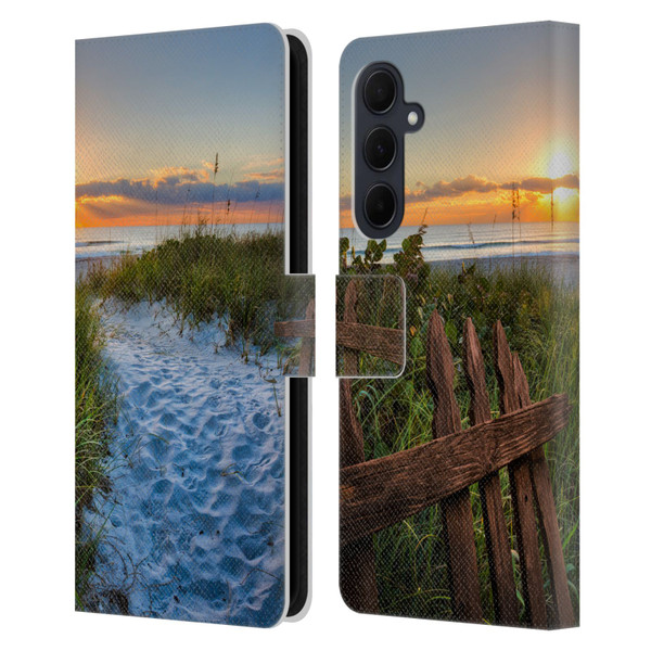 Celebrate Life Gallery Beaches Sandy Trail Leather Book Wallet Case Cover For Samsung Galaxy A35 5G