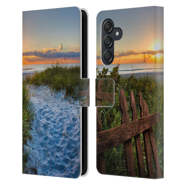 Celebrate Life Gallery Beaches Sandy Trail Leather Book Wallet Case Cover For Samsung Galaxy M55 5G