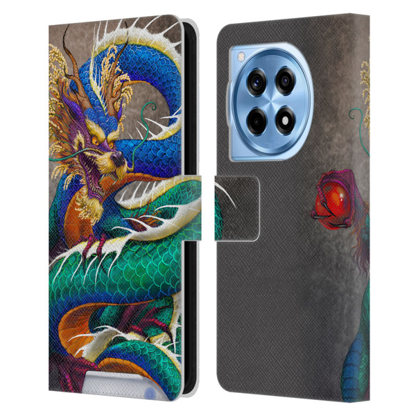 Stanley Morrison Dragons Asian Sake Drink Leather Book Wallet Case Cover For OnePlus 12R