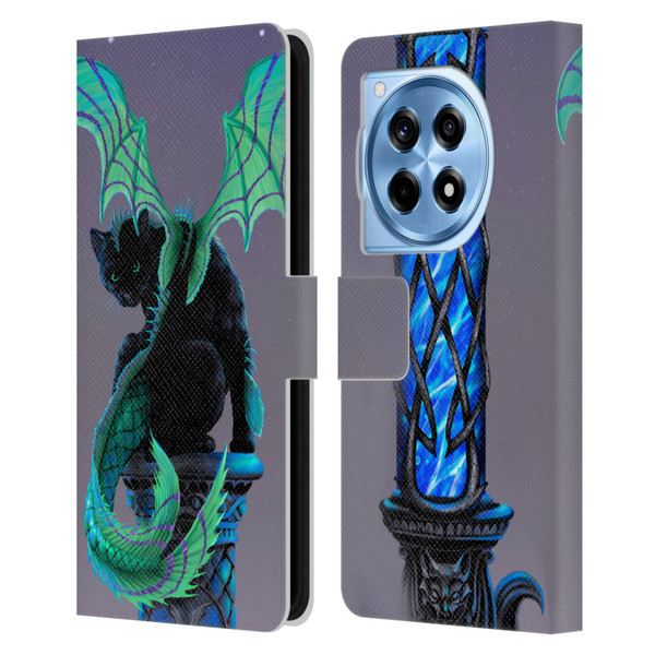 Stanley Morrison Dragons 2 Gothic Winged Cat Leather Book Wallet Case Cover For OnePlus 12R