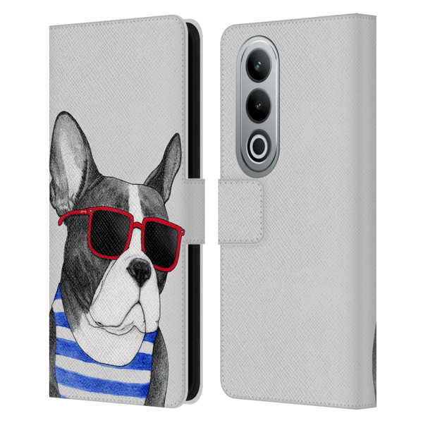Barruf Dogs Frenchie Summer Style Leather Book Wallet Case Cover For OPPO OnePlus Ace 3V 5G