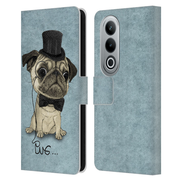 Barruf Dogs Gentle Pug Leather Book Wallet Case Cover For OPPO OnePlus Ace 3V 5G