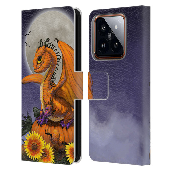Stanley Morrison Dragons 3 Halloween Pumpkin Leather Book Wallet Case Cover For Xiaomi 14